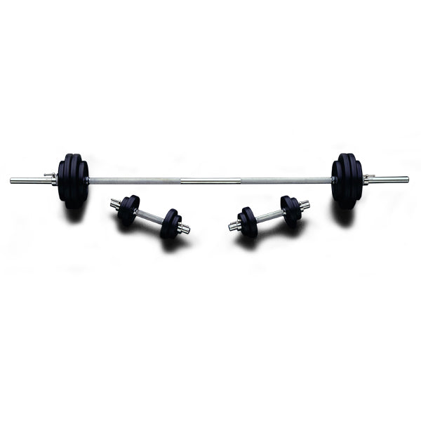 110 LB Rubber Encased Barbell/Dumbbell Set | RUBIMO-110
