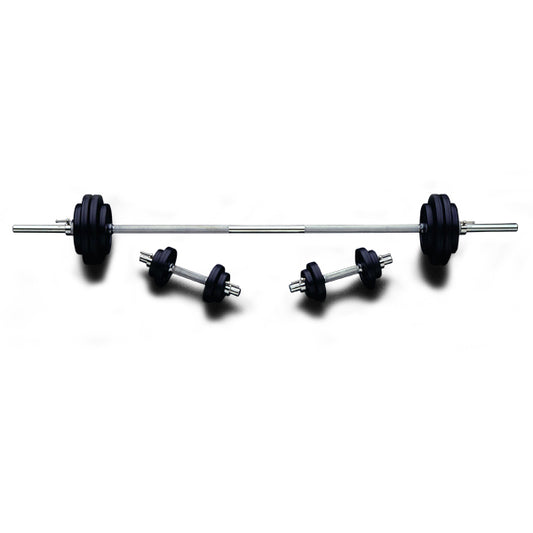 110 LB Rubber Encased Barbell/Dumbbell Set | RUBIMO-110