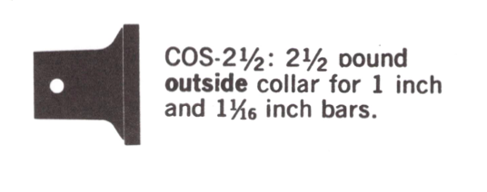 Inside & Outside Cast-Iron Collars, Grey, for 1" & 1-1/16" bars