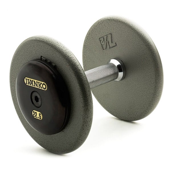 Fixed Dumbbell Set -(Individual pairs) Cast-Iron, Machined Plates W/Machined, Black-Oxide End Plate | RM/EP-1.5