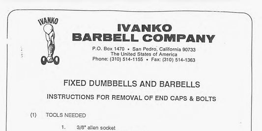 Removing End Plates & Bolts from Ivanko Fixed Dumbbells