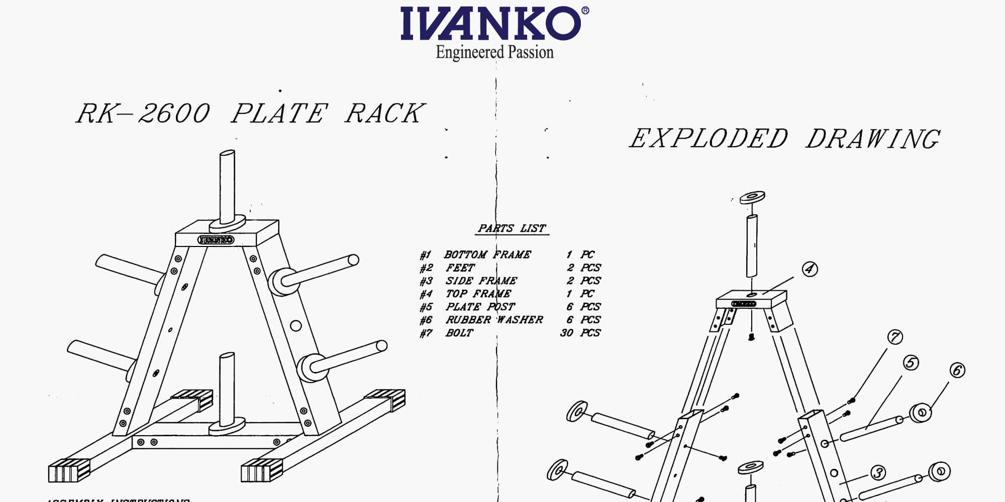 RK2600 Plate Rack Assembly Instructions Ivanko Barbell Company