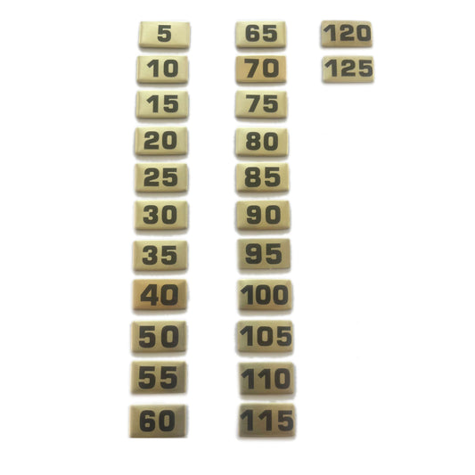 IVANKO Replacement Brass Number Plates for Fixed Rubber Dumbbells (Part No. NBR/R)