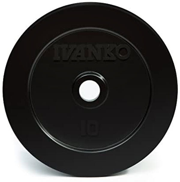 Ivanko RUB 10lb rubber encased steel weight plate for standard bars