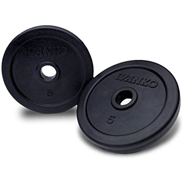 Ivanko RUB 5lb rubber encased steel weight plate for standard bars