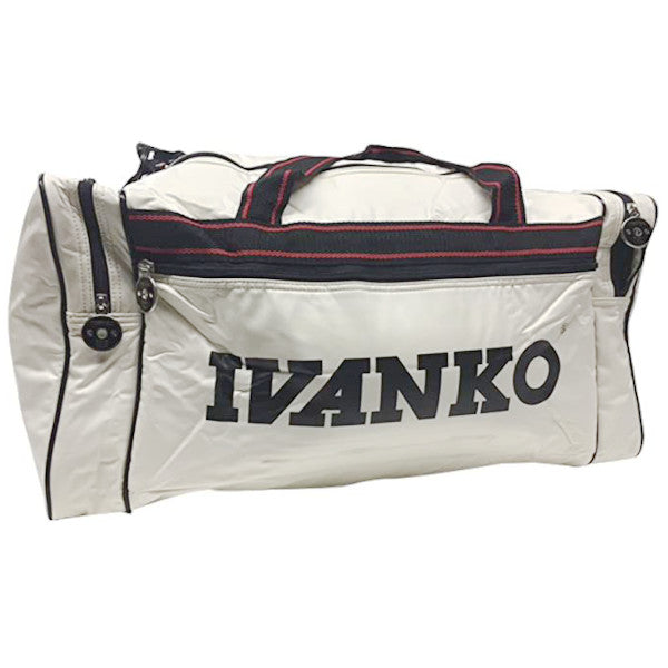 Ivanko White Gym Bag for mens or womens locker room change of clothes and workout wear