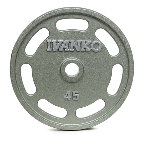 Ivanko OMEZS Olympic, Machined, 45 lb. E-Z Lift Plate w/slotted openings