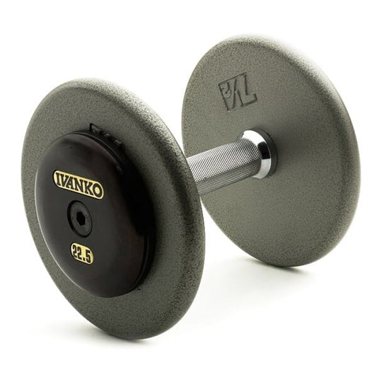 Fixed Dumbbell Set - Cast-Iron, Machined Plates W/Machined, Black-Oxide End Plate | RM/EP-1.5